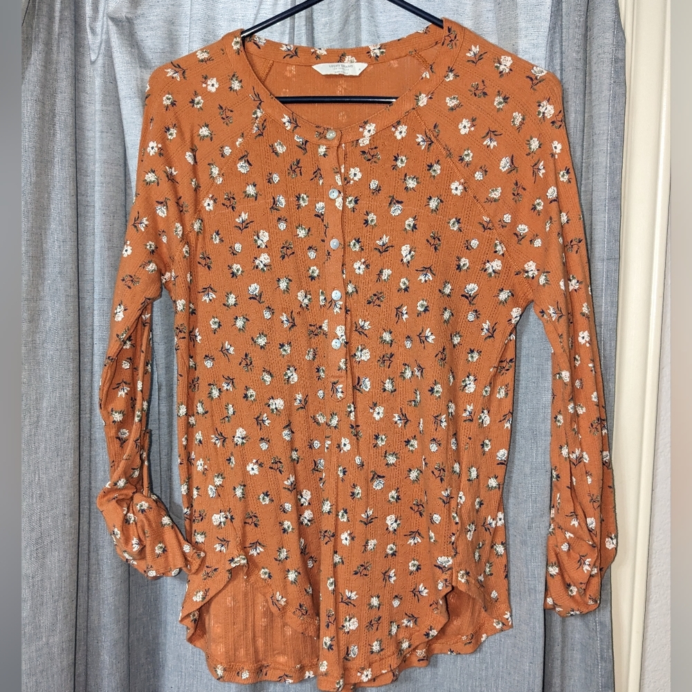 Women's Lucky Brand Henley, Long sleeve, Size M